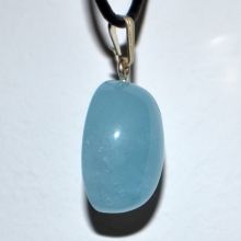 Aquamarin (Beryll) Edelsteinschmuck Anhänger mit 925 Sterling Silber Schlaufen Öse, Schöner zeitloser eleganter Kettenanhänger, Edelstein-Anhänger