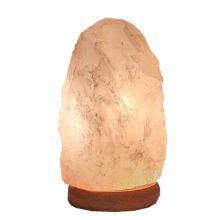 Rosenquarz Lampe, Schöne Edelsteinlampe, Rosa Kristall Stein Leuchte auf hellem Holz Sockel kaufen, ca. 1,6-2 kg