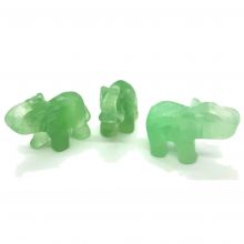 Edelstein-Tier Elefant grüner Fluorit, Tiergravur | Edelstein Figur Elefant, Glücksbringer und Heilstein, sehr beliebtes Sammelobjekt bei Groß und Klein, ca. 5 cm