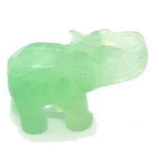 Edelstein-Tier Elefant grüner Fluorit, Tiergravur | Edelstein Figur Elefant, Glücksbringer und Heilstein, sehr beliebtes Sammelobjekt bei Groß und Klein, ca. 5 cm