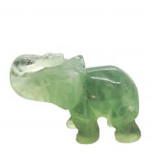 Edelstein-Tier Elefant grüner Fluorit, Tiergravur | Edelstein Figur Elefant, Glücksbringer und Heilstein, sehr beliebtes Sammelobjekt bei Groß und Klein, ca. 5 cm