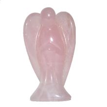 Rosenquarz Stein Engel-Figur, Schutzengel, Glücksbringer, Friedensengel, rosa Edelstein Engel, als Geschenk, ca.5 cm