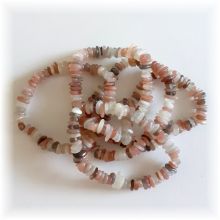 Mondstein Edelstein Armband mehrfarbig, Splitterarmband mit elastischen Band, Multicolor echtes Mondstein Heilstein Stretch Armband