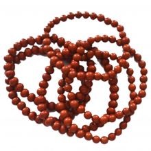 Jaspis Kugel-Armband | rote Edelstein Perlen auf Strechband | Heilstein-Armkette | natürliches Steinarmband