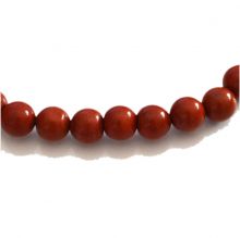Jaspis Kugel-Armband | rote Edelstein Perlen auf Strechband | Heilstein-Armkette | natürliches Steinarmband