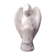Howlith Engel-Figur | Glücksbringer | Edelsteinengel ca. 5 cm | Schutzengel | Standfigur Edelstein Handarbeit