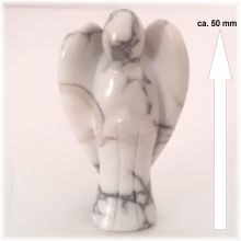 Howlith Engel-Figur, Glücksbringer,  Edelsteinengel, Schutzengel, Standfigur Edelstein Handarbeit, ca. 5 cm