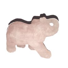 Rosenquarz Edelstein Elefant ca. 7,5 cm | Tiergravur | Edelstein-Gravur Elefant aus Rosenquarz | Glücksbringer und Heilstein | sehr beliebtes Sammelobjekt bei Groß und Klein