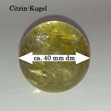 Citrin Edelstein Kugel mit Aufstellring, Citrinkugel, N109