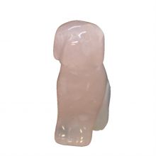 Hund Rosenquarz|  Edelstein-Tier aus echtem Rosenquarz | Größe ca. 5 cm | Handarbeit aus rosa Quarz | sitzende Quarz Stein Figur rosa