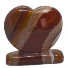 Carneol Edelstein Herz | Standobjekt N 599 | hübsches romantisches Edelsteinherz | zur Dekoration zum verschenken zum sammeln | dekorative Herz Figur zum aufstellen|