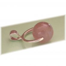 Kugel Anhänger rosa Quarz | Rosenquarz Halsschmuck mit Silber Halter | hübscher kleiner echter Schmuckanhänger für Kette oder Lederband