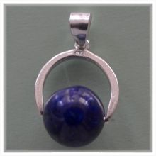 Kugel-Anhänger Lapislazuli | Edelstein blauer Lapislazuli-Kugel Schmuck-Anhänger mit Silber-Öse | Zeitloser und moderner Kettenanhänger für jeden Anlass und Gelegenheit