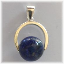 Kugel-Anhänger Lapislazuli | Edelstein blauer Lapislazuli-Kugel Schmuck-Anhänger mit Silber-Öse | Zeitloser und moderner Kettenanhänger für jeden Anlass und Gelegenheit