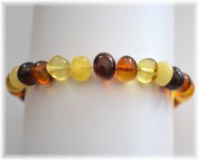 Bernstein Armband auf Strechband, echter baltischer Amber, mehrfarbig, Kugelarmband, Schmuck-Armband