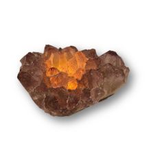 Amethyst Stein Teelicht, echtes Naturstein Amethyst Geoden Teelichthalter, wunderbares Stimmungslicht am Abend N148