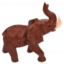 Elefant Edelsteintier mit Symbolkraft, Glücksbringer, Sammelobjekt Tiergravur Speckstein, ca. 7 cm