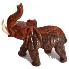 Elefant Edelsteintier mit Symbolkraft, Glücksbringer, Sammelobjekt Tiergravur Speckstein, ca. 7 cm
