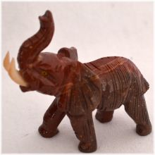 Elefant Edelsteintier mit Symbolkraft, Glücksbringer, Sammelobjekt Tiergravur Speckstein, ca. 7 cm