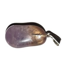 Ametrin Stein Anhänger, Edelstein Ametrin Schmuck, Trommelstein Kettenanhänger Silber-Öse klein