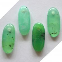 Chrysopras Schmuck Anhänger oval, gebohrt Edelsteinschmuck, hübscher kleiner Anhänger sehr gute Stein Qualität