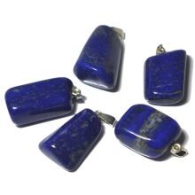 Lapislazuli Anhänger | Lapis Stein Kettenanhänger mit 925 Silberöse