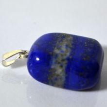 Lapislazuli Anhänger | Lapis Stein Kettenanhänger mit 925 Silberöse