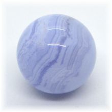 Chalcedon Edelstein-Kugel ca. 20 mm | Steinkugel hellblau gebändert | Chalcedon-Kugel zur Dekoration zur Wellness-Massage | Handschmeichler, Heilstein und Glücksbringer