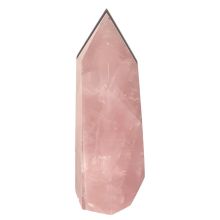 Rosenquarz Spitze, Edelstein echt poliert, rosa Quarz Therapiestein, Obelisk,  Rosenquarzspitze mit Standfläche, N7075