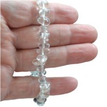 Bergkristall Edelstein Armband auf elastischen Zugband | Kristall Armband echte Steine für Damen und Herren kaufen | Bergkristall kräftiger Heilstein | Trommelsteine Stretch-Armband