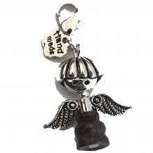 Charms-Anhänger Jaspis-Engel | Bettelarmband-Ketten Anhänger mit Karabiner | zum Anhängen an Armbändern, Halsketten oder an Taschen