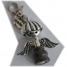 Charms-Anhänger Jaspis-Engel | Bettelarmband-Ketten Anhänger mit Karabiner | zum Anhängen an Armbändern, Halsketten oder an Taschen