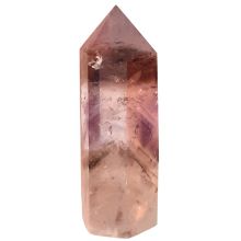 Rauchquarz-Amethyst-Quarz Spitze | besondere Edelstein Kombination bei dieser Standspitze | als Dekoration zur Massage als Sammelobjekt | N45-50