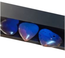 Herz Blauer Bernstein | blue amber Herz | Handschmeichler aus Sumatra/Indonesien, Sehr schöner Naturstein voll poliert zur Meditation als Geschenk Heil- und Massagestein