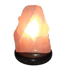 Rosenquarz Front polierte Stein Lampe, kleine Edelsteinlampe Hellrosa Kristall Edelstein-Leuchte mit Onyx Sockel dunkel