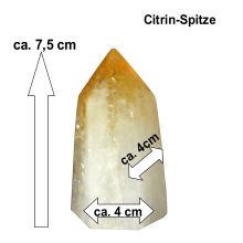 Citrin Edelstein Spitze, Edelstein Kristall-Spitze mit Standfläche, Deko-Objekt, Energie- und Heilstein Obelisk, N161