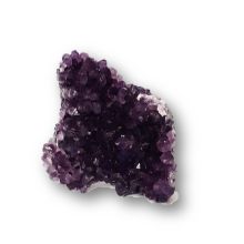 Amethyst Edelstein Drusenstück, Naturstein Amethystkristall dunkel violette Spitzen, handliches Drusensegment, zur Dekoration, N310