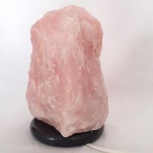 Rosenquarz Lampe, sehr schöne Rosa Kristall Quarz Lampe auf Onyx Sockel, N292, Edelsteinlampe rosa Quarz echt