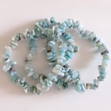 Atlantis-Stein Armschmuck |Larimar hellblau Stretch-Armband | Echte Larimar Edelsteine auf elastischem Strechband | Heilstein Schmuck Splitterarmband