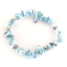 Atlantis-Stein Armschmuck |Larimar hellblau Stretch-Armband | Echte Larimar Edelsteine auf elastischem Strechband | Heilstein Schmuck Splitterarmband