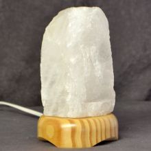 Bergkristall Lampe klein, Lampe aus Edelstein auf Holz Sockel, Kristall Stein Lampe,