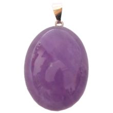 Amethyst Trommelstein Anhänger, Ketten Anhänger mir Silber Schlaufe