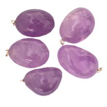 Amethyst Trommelstein Anhänger, Ketten Anhänger mir Silber Schlaufe