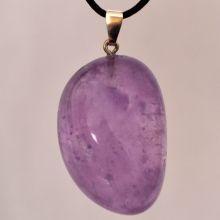 Amethyst Trommelstein Anhänger, Ketten Anhänger mir Silber Schlaufe