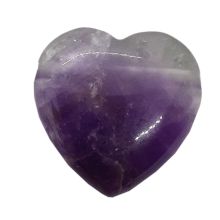 Amethyst Herz Anhänger klein kaufen | 20 mm Lila Kristall Herz gebohrt Kettenanhänger | Echter Edelstein Schmuck Herz Anhänger für Kette oder Lederband