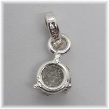 Roh-Diamant Schmuck Anhänger Silber, echter Diamant Stein Kettenanhänger kaufen, Naturdiamant Rohstein mit Silber fassung