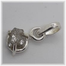 Roh-Diamant Schmuck Anhänger Silber, echter Diamant Stein Kettenanhänger kaufen, Naturdiamant Rohstein mit Silber fassung