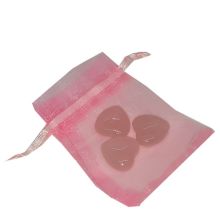 Herz-Set Rosenquarz | 3 Edelstein Herz Handschmeichler | rosa Quarz Herzen als Glücksbringer oder Geschenk, zur Dekoration