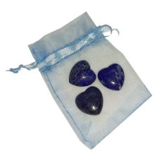 Herz-Set Lapislazuli | 3 Edelstein Herz Handschmeichler | der Lapis-Stein als Glücksbringer oder Geschenk, zur Dekoration