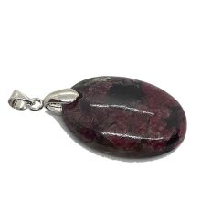 Eudialyt Schmuckanhänger | Edelstein Kettenanhänger mit beweglicher Silber Öse | Anhänger oval | N5